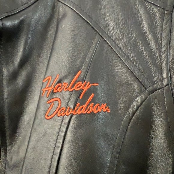 Harley Davidson Women’s Genuine Leather Riding Jacket 2009 Black medium - Picture 3 of 16